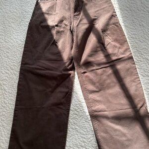 Banana Republic Chocolate Wide-Leg Crop Pants Pleated Front